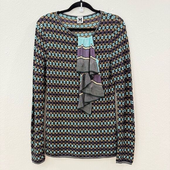 Missoni Women’s Size 10 Multicolored Textured Knit Long Sleeve Pullover Sweater - Picture 1 of 11